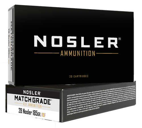 Nosler 28 Nosler 185gr RDF HPBT Match Grade Ammunition 20rds
