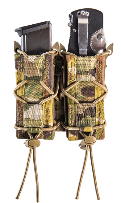 High Speed Gear 13PT12MC TACO Mag Pouch Double MultiCam Nylon Belt Compatible w/ Pistol                                                                                                                 