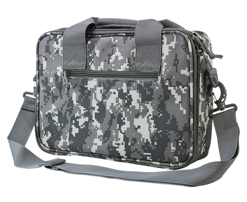 NcStar CPDX2971D VISM Double Pistol Range Bag w/ Mag Pouches Loop Fasteners Zippers Padding & Digital Camouflage Finish                                                                                 
