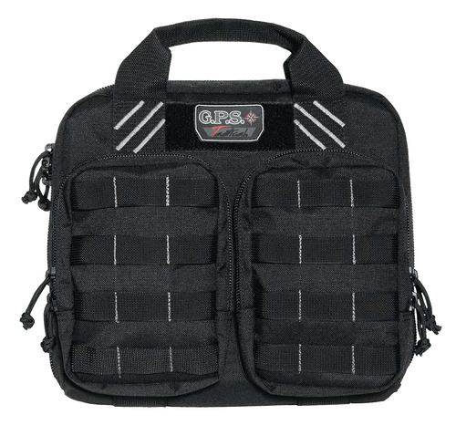 GPS Bags T1412PCB Tactical Double +2 Black 1000D Nylon Teflon Coating Holds 4 Handguns                                                                                                                  