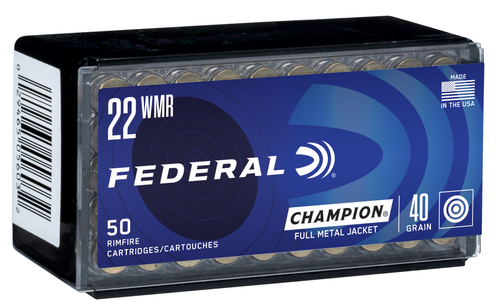 Federal Champion Training 22 WMR 40gr FMJ Rimfire Ammo - 50 Rounds