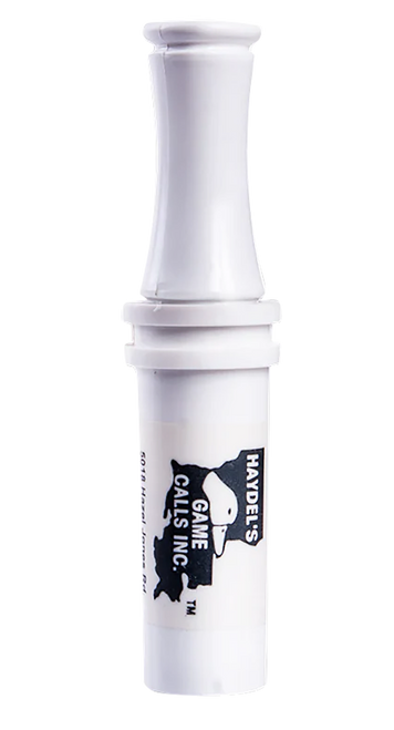 Haydel's B14 Blue & Snow Goose Open Reed Call - White Plastic