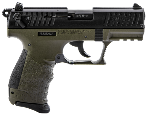 Walther P22 Q Military 22LR 10+1 3.42" Threaded OD Green