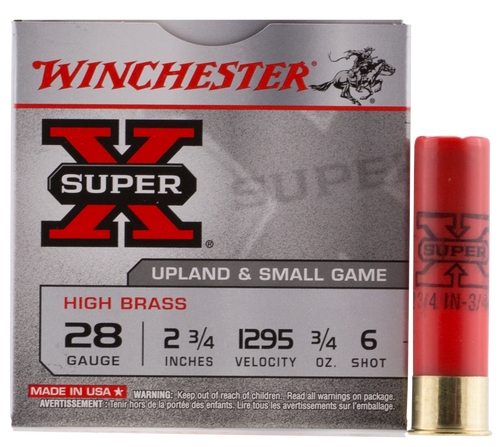 Winchester Ammo X286 Super X Heavy Game Load High Brass 28Gauge 2.75" 3/4oz 6Shot 25 Per Box/10 Case                                                                                                    
