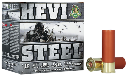 HEVI-Shot HEVI-Steel 12GA 3" BB Shot 1-1/4oz Waterfowl Ammo 25rd