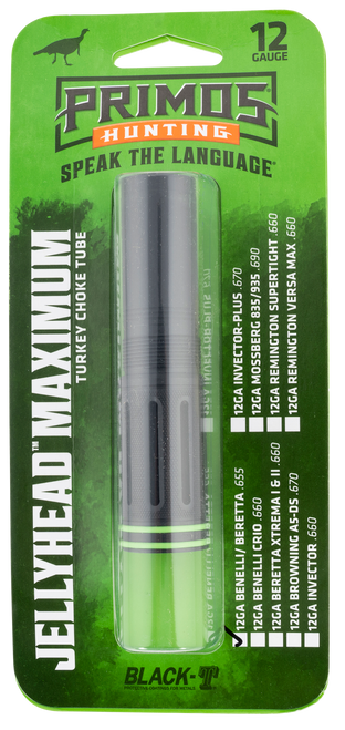 Primos 69402 JellyHead Maximum  Benelli/Beretta Mobil 12 Gauge Turkey Ported Steel Black-T Coating                                                                                                      