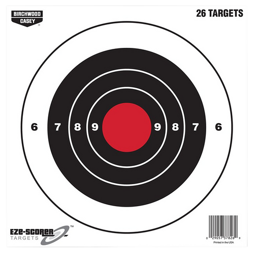 Birchwood Casey EZE-Scorer 8" Bullseye Paper Targets - 26 Pack
