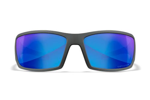 Wiley X Twisted SSTWI09 Safety Glasses Blue Mirror Matte Gray
