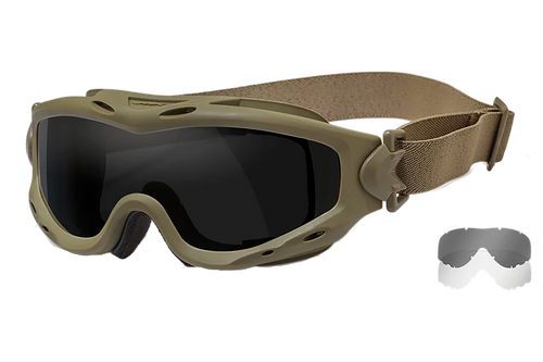 Wiley X SP29T Spear Tactical Goggles Smoke Gray Tan Frame