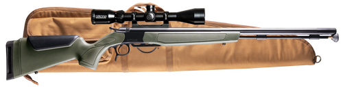 CVA PR2048NSCP Optima Scope Package 50 Cal 26" Black Nitride Fluted Barrel, Drilled & Tapped Steel Receiver, Fixed OD Green Synthetic Stock, Konus 3-9x40mm BDC Stock, Rifle Case, Aerolite Bullets     