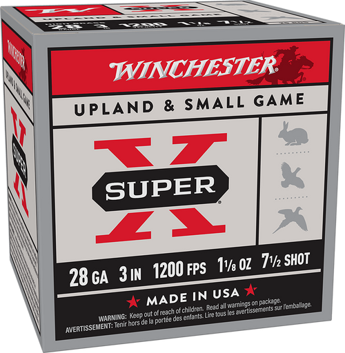 Winchester Super X 28 Gauge 3" 1-1/8oz #7.5 Shot Shotshells - 25 Rounds