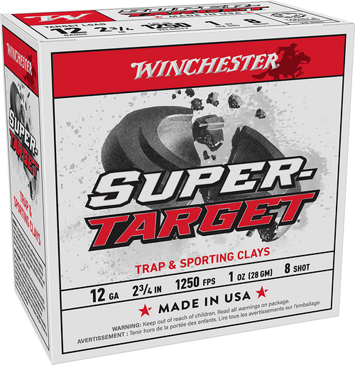 Winchester Ammo TRGT12508 Super-Target  12Gauge 2.75" 1oz 8Shot 25 Per Box/10 Case                                                                                                                      