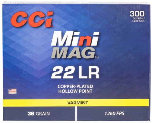 CCI 962 Mini-Mag Varmint 22LR 36gr JHP Ammo 300rd Box