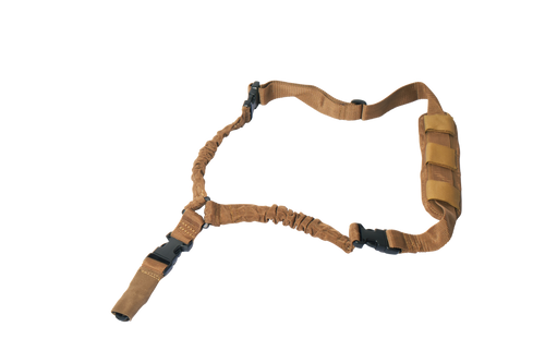 Rukx Gear ATICT1PST Tactical Single Point Sling Tan Nylon Adjustable Bungee                                                                                                                             