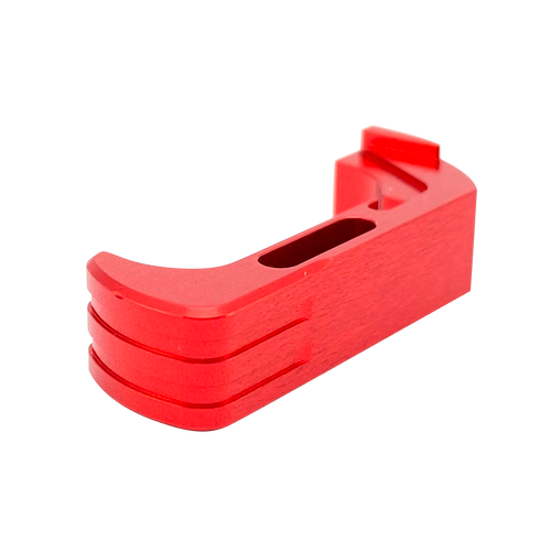 Cross Armory CRG5MCRD Mag Catch  Extended Compatible w/Glock Gen4-5 Red Anodized Aluminum                                                                                                               