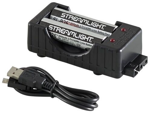 Streamlight 22010 18650  Battery Charger w/Batteries Black 18650 Li-ion Rechargeable Battery                                                                                                            