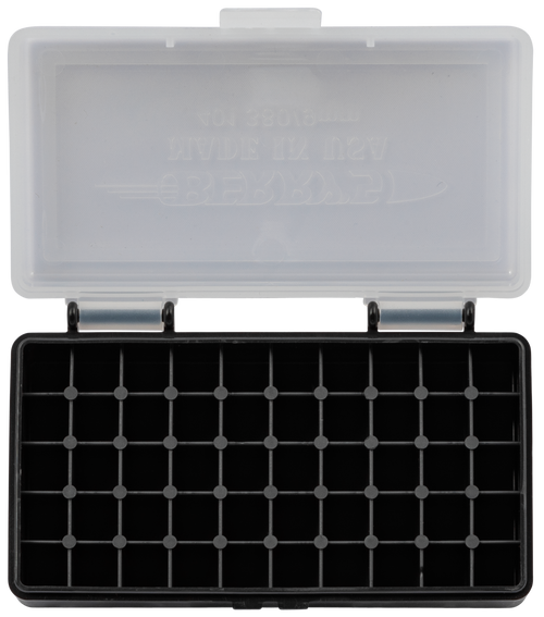 Berry's 71933 Ammo Box  9mm/380ACP Clear/Black Polypropylene 50rd                                                                                                                                       