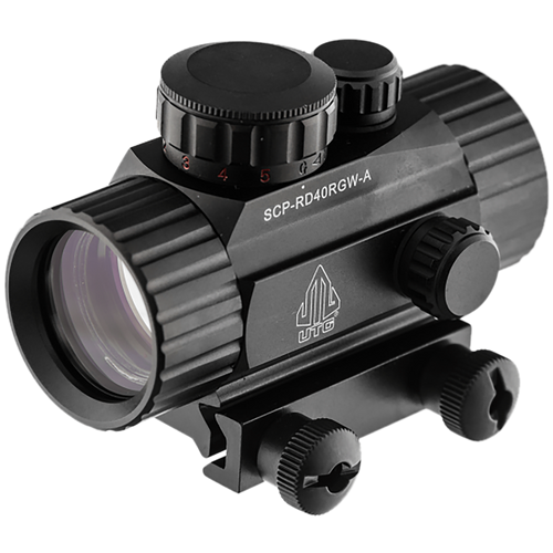 UTG SCPRD40RGWA ITA  Black Anodized 1x 38mm Tube 4 MOA Red/Green CBQ Dot Reticle                                                                                                                        