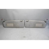 2002-2004 BMW E65 E66 7-Series Front Sun Visor Pair Grey Cloth w Stains Mirrors - 19769