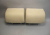 1999-2001 BMW E38 7-Series Rear Headrest Pair Oyster Pearl Beige Leather OEM - 22774