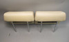 1999-2001 BMW E38 7-Series Rear Headrest Pair Oyster Pearl Beige Leather OEM - 22774