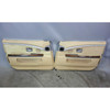 2003-2005 BMW E66 760Li V12 Front Int Door Panel Trim Skin Pair Beige Leather OE - 32374