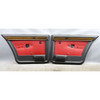 1979 BMW E23 7-Series 733i Reupholstered Rear Interior Door Panel Pair Red OEM
