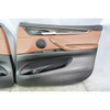 14-16 BMW F15 X5 SAV Early Front Int Door Panel Trim Skin Pair Terra Leather OEM - 44782