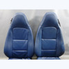 Reupholstered 99-00 BMW Z3 Roadster Front Basic Seat Pair Blue Vinyl w/o Rails