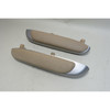 02-06 BMW E46 3-Series Coupe Rear Side Armrest Pair Titanium Beige Leather OEM