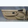 1996-2002 BMW Z3 Factory Front Interior Door Panel Trim Skins Beige Leather OEM - 46901