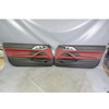 Damaged 21-24 BMW G22 4-Series Coupe Front Interior Door Panel Pair Red Leather
