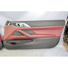 Damaged 21-24 BMW G22 4-Series Coupe Front Interior Door Panel Pair Red Leather
