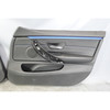 14-20 BMW F36 4-Series Gran Coupe Front Int Door Panels Black Leather Blue OEM