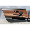 06-08 BMW E90 E91 3-Series 4Dr Front Int Door Panel Pair Terra Brown Leather OEM