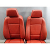 09-13 BMW E88 1-Series Factory Front Seat Pair Coral Red Leather Heated OEM