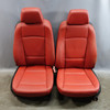 09-13 BMW E88 1-Series Factory Front Seat Pair Coral Red Leather Heated OEM