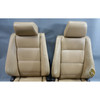 87-93 BMW E30 Convertible Front Sport Seat Pair Natur Beige Leather OEM