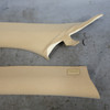 Damaged 97-03 BMW E39 5-Series Front Windshield A-Pillar Column Covers Beige OEM