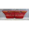 69-74 BMW E3 3.0 Sedan Rear Interior Door Card Trim Panel Pair Red OEM