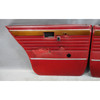 69-74 BMW E3 3.0 Sedan Rear Interior Door Card Trim Panel Pair Red OEM