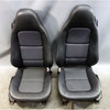BMW Z3 Roadster Cabrio Factory Front Seat Pair Black Vinyl Cloth OEM