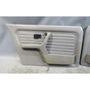88-91 BMW E30 Sedan Front Interior Door Panel Pair Grey Silver Vinyl OEM