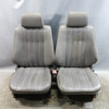 1986-1991 BMW E30 Sedan Basic Front Seat Pair Grey Silver Leather OEM