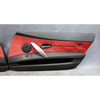 04-08 BMW E85 Z4 E86 Interior Door Card Panel Trim Pair Black Red Leather OEM