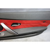 04-08 BMW E85 Z4 E86 Interior Door Card Panel Trim Pair Black Red Leather OEM