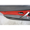 04-08 BMW E85 Z4 E86 Interior Door Card Panel Trim Pair Black Red Leather OEM