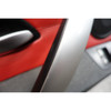 04-08 BMW E85 Z4 E86 Interior Door Card Panel Trim Pair Black Red Leather OEM