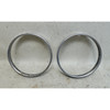 BMW E34 5-Series E32 Chrome Headlight Retaining Ring Frame Pair OEM 1988-1995