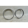 BMW E34 5-Series E32 Chrome Headlight Retaining Ring Frame Pair OEM 1988-1995